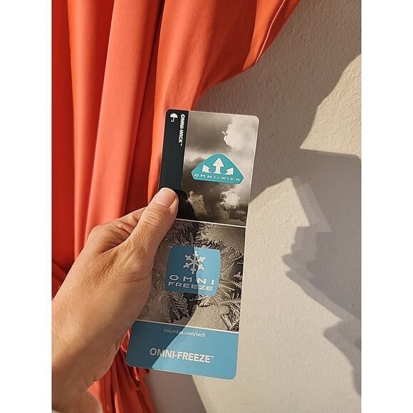 Columbia Womens M Dress Chill River Wrap Coral Knit Omni Freeze Cool Comfort New - Picture 4 of 7